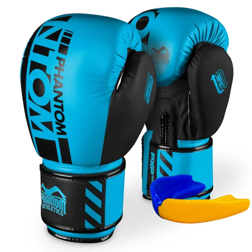 Боксерские перчатки APEX Neon Phantom PHBG2891-10 Blue 10 унций (капа в подарок)
