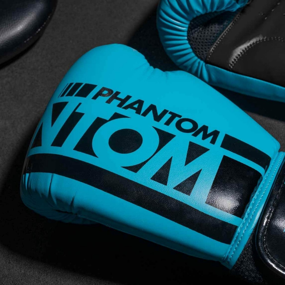 Боксерские перчатки APEX Neon Phantom PHBG2891-10 Blue 10 унций (капа в подарок)
