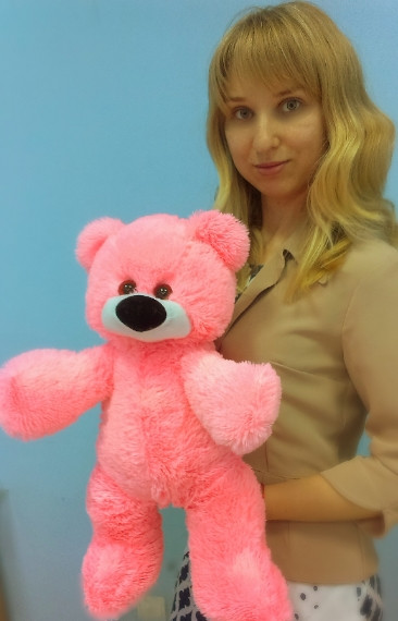 М'яка іграшка Alina Toys ведмедик Бублик 45 см рожевий 5784685ALN