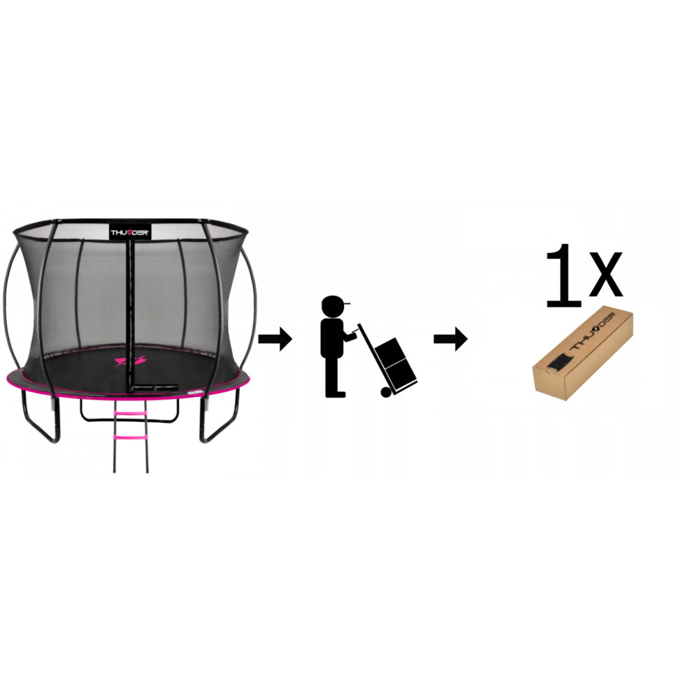 Батут із внутрішньою сіткою Thunder INSIDE-ULTRA-6FT-PINK Black/Pink 185 см