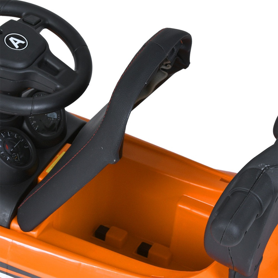 Дитяча каталка-толокар Bambi Racer M 5045L-7 помаранчевий, з батьківською ручкою