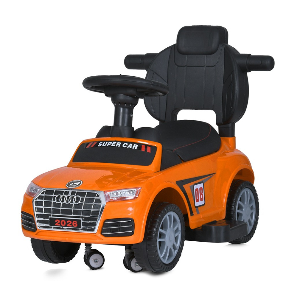 Дитяча каталка-толокар Bambi Racer M 5045L-7 помаранчевий, з батьківською ручкою