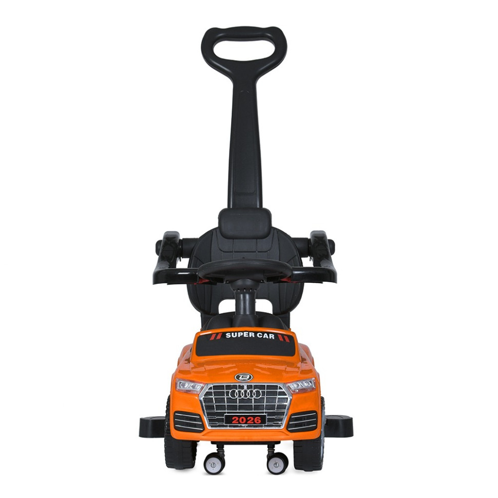 Дитяча каталка-толокар Bambi Racer M 5045L-7 помаранчевий, з батьківською ручкою