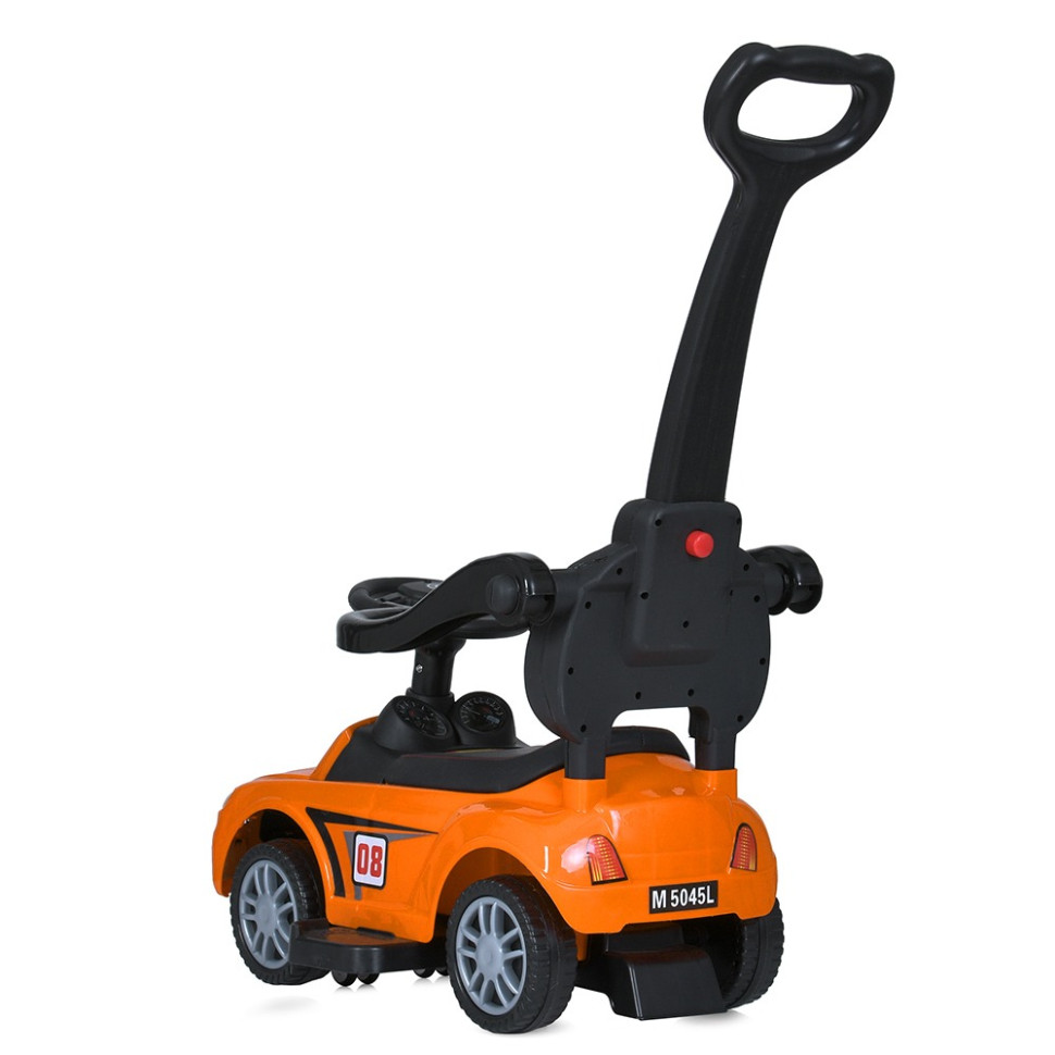 Дитяча каталка-толокар Bambi Racer M 5045L-7 помаранчевий, з батьківською ручкою