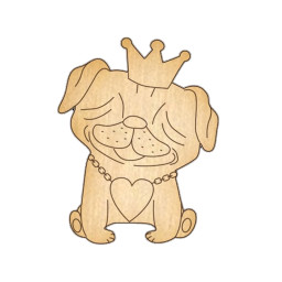 Заготовка броши для раскрашивания "Влюбленная собачка-4" Fabrika Decoru FDZB-046