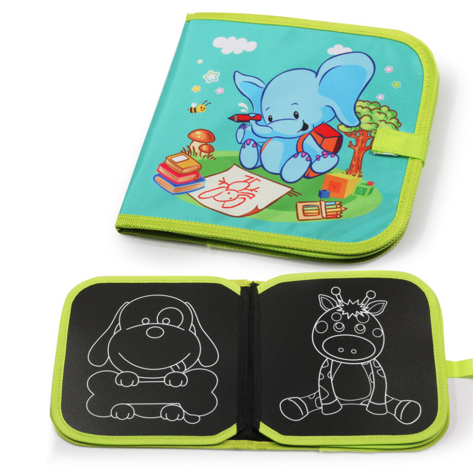 Книжка для рисования мелом Metr+ 28056 доска, мелки, 21х21 см