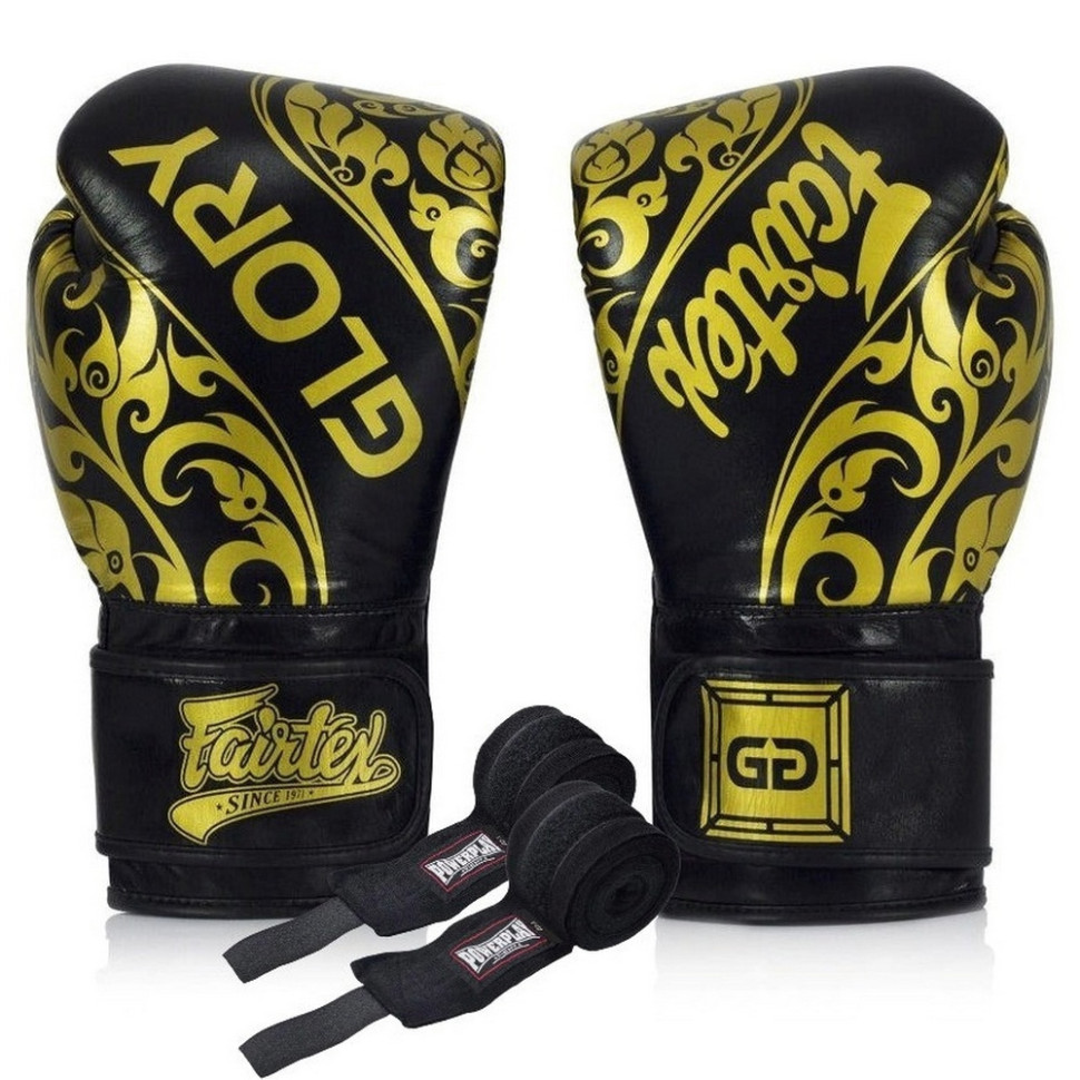 Боксерские перчатки BGVG2 Velcro Fairtex BGVG2_Velcro_12oz_Black 12 унций (бинты в комплекте)