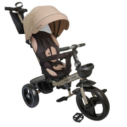 Велосипед детский трехколесный Turbo Trike MT 1001-1 Almond Beige с родительской ручкой