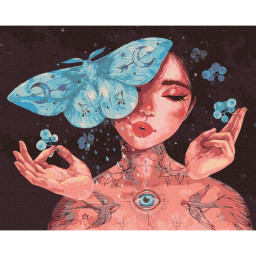Картина по номерам "Прикосновение бабочки "©lesya_nedzelska_art Идейка KHO4980, 40х50 см