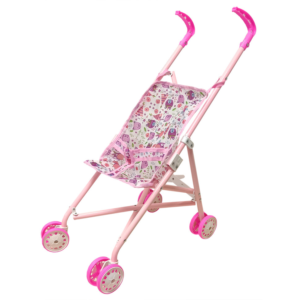 Дитяча колясочка для ляльок «Звірята» Bambi 9302 W-18 прогулянкова, складна