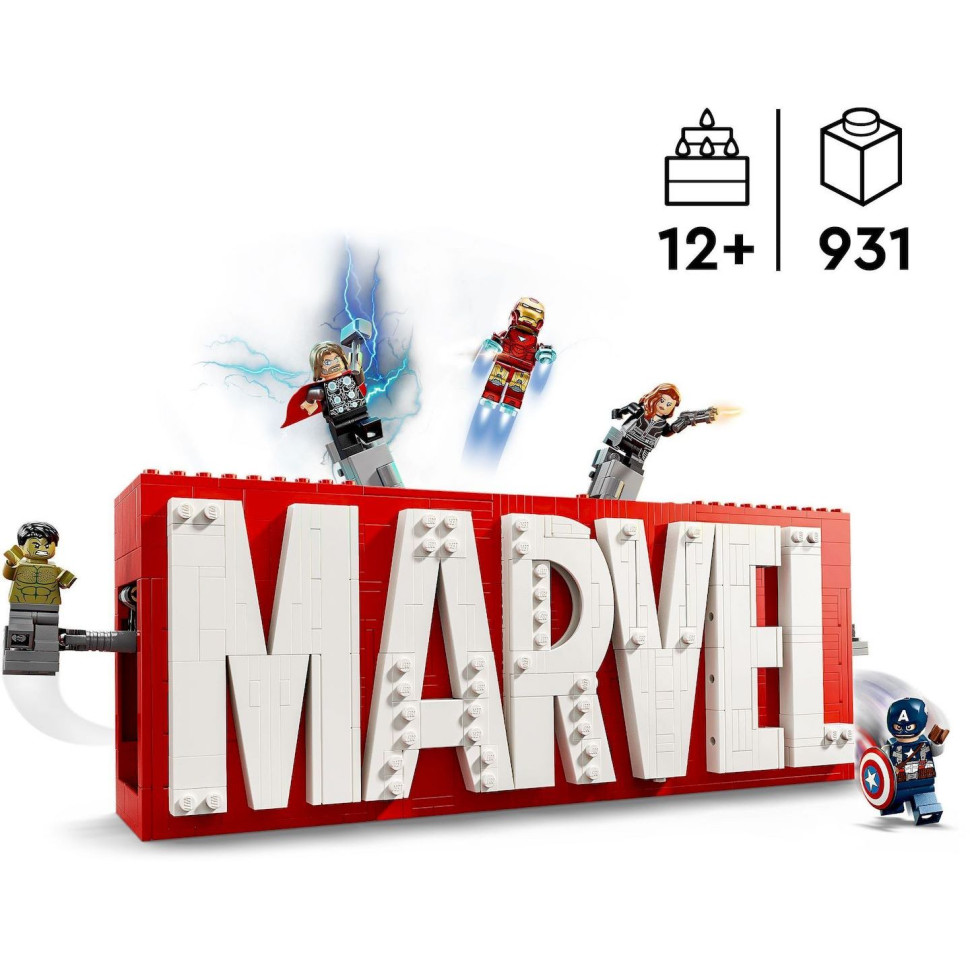 Конструктор LEGO Super Heroes Логотип і мініфігурки MARVEL 76313, 931 деталь 