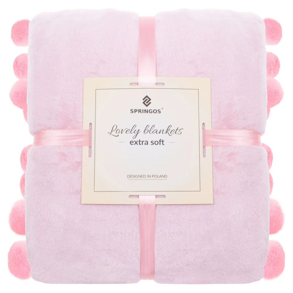 Плед-покрывало Extra Soft Springos HA7082 розовый 200x220 см