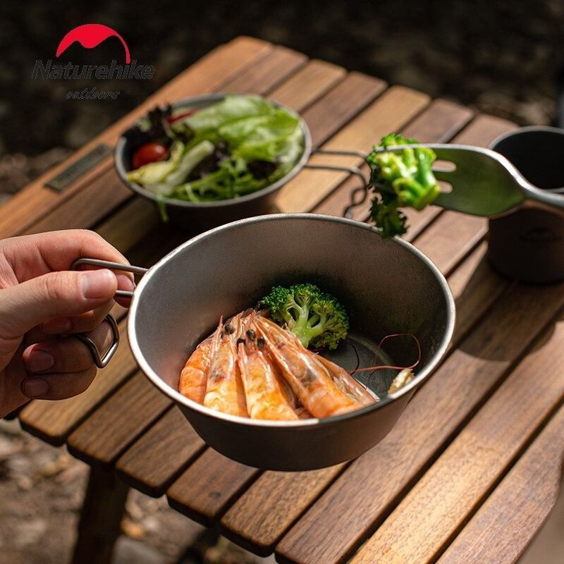 Миска титанова Naturehike NH21CJ010 6927595788158 сірий 450 мл
