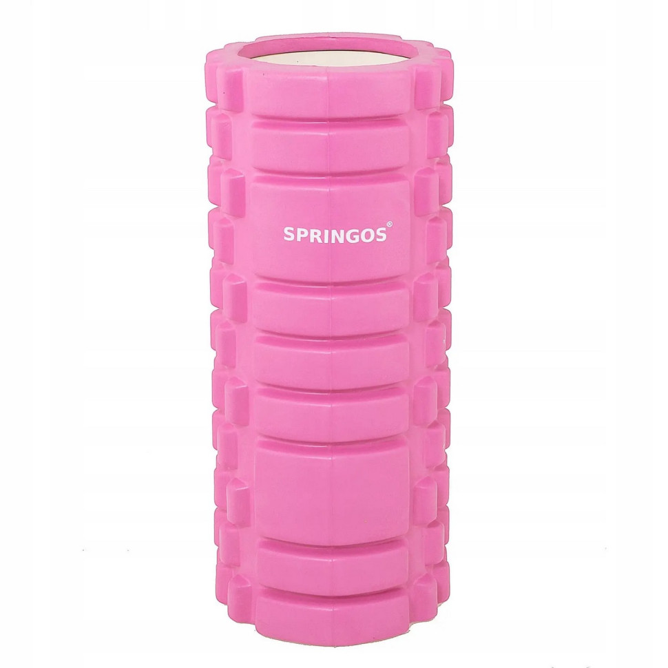 Массажный ролик (валик, роллер) Springos FR0017 33 x 14 см, Pink