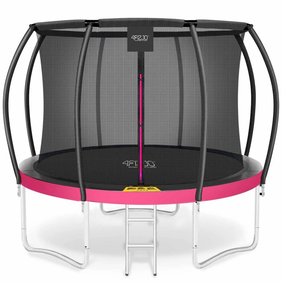 Батут із внутрішньою сіткою Premium 4FIZJO 4FJ0604, 10FT 312 см, Black/Pink
