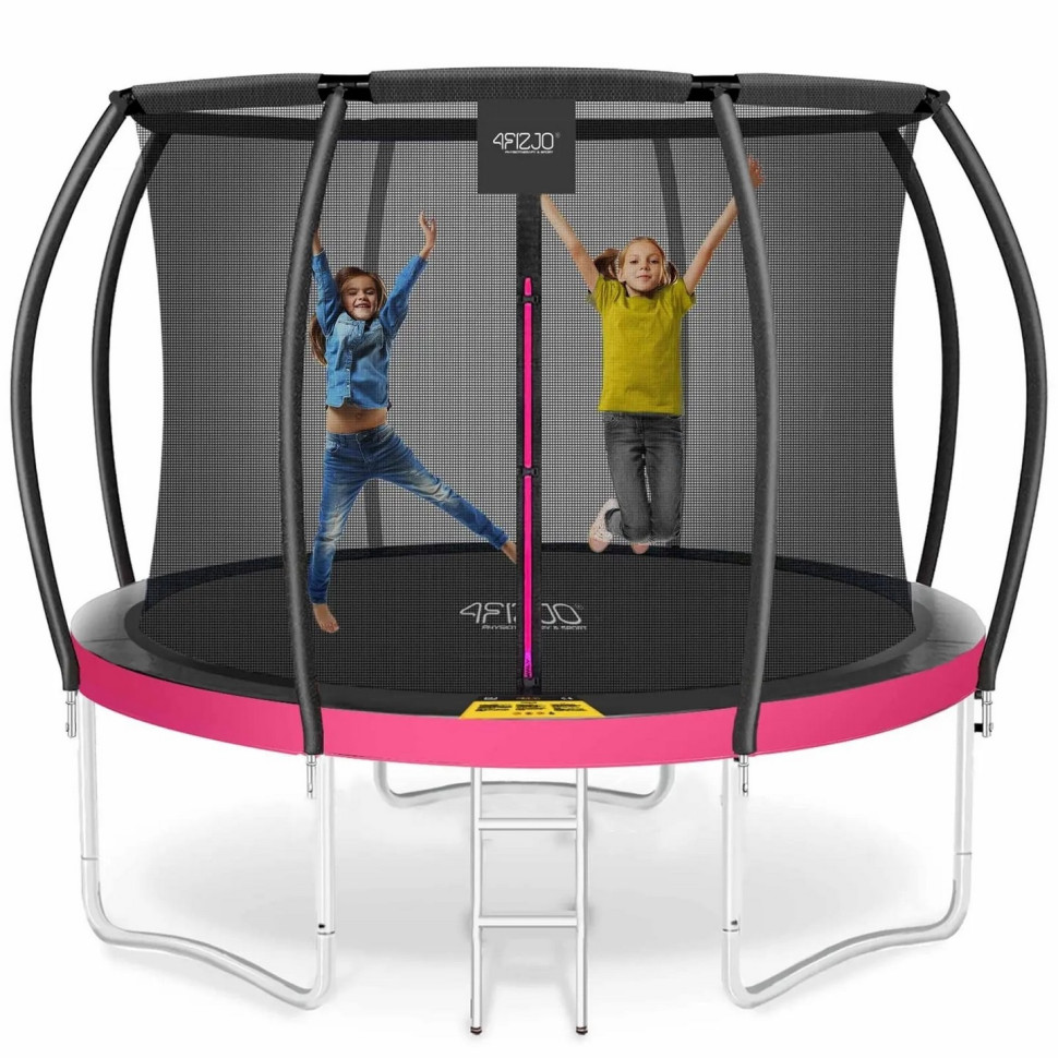 Батут із внутрішньою сіткою Premium 4FIZJO 4FJ0604, 10FT 312 см, Black/Pink