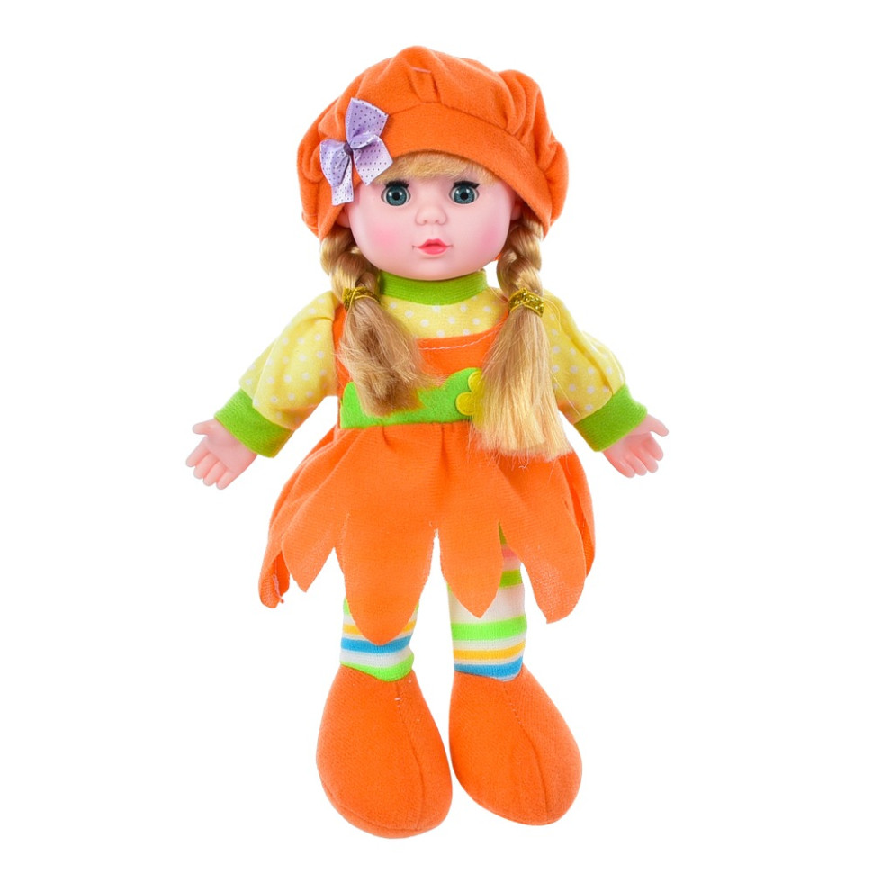 Детская Кукла Bambi LY3011(Orange) мягконабивная 28 см, оранжевая