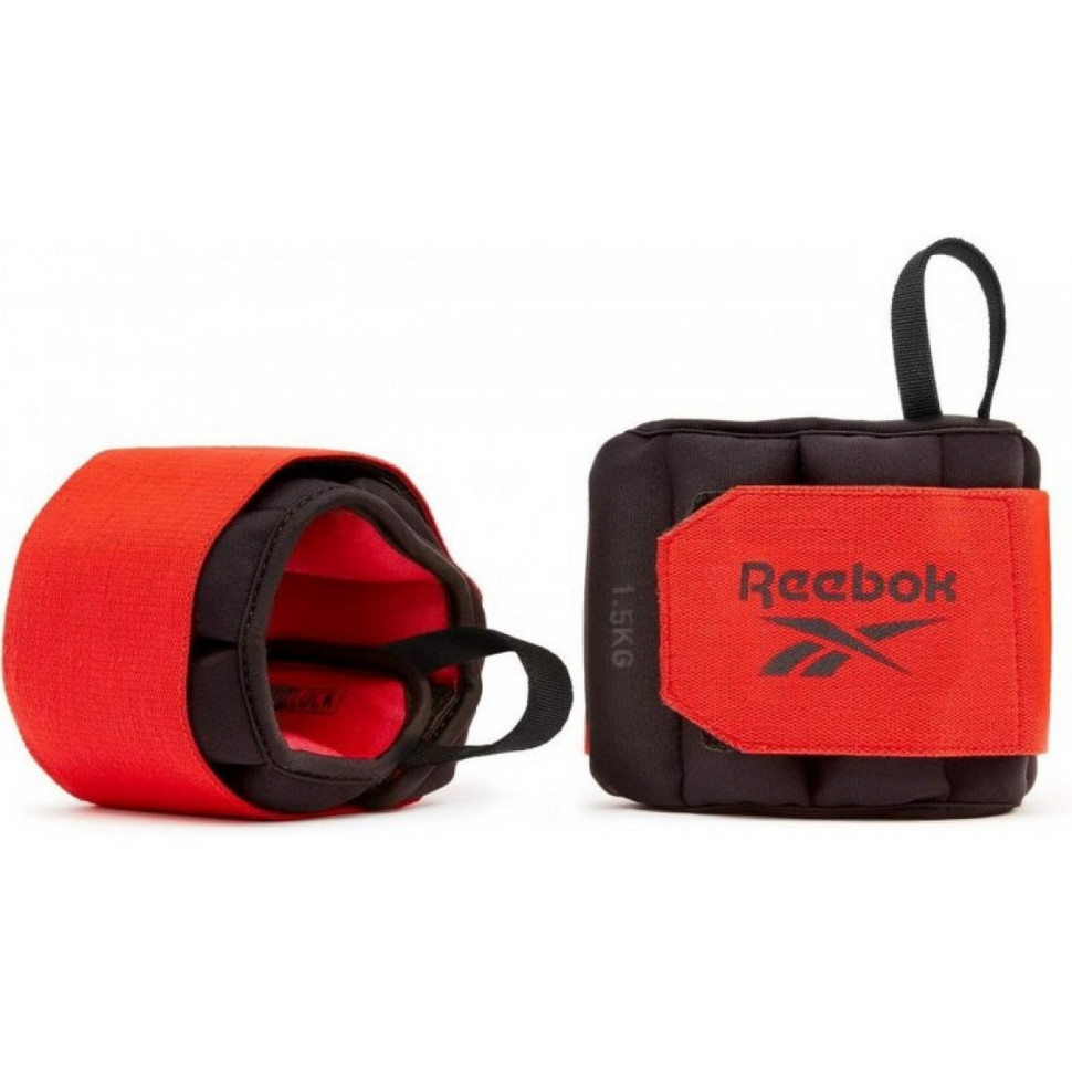 Утяжелители запястья Flexlock Wrist Weights Reebok RAWT-11262 черный, красный 1.5 кг