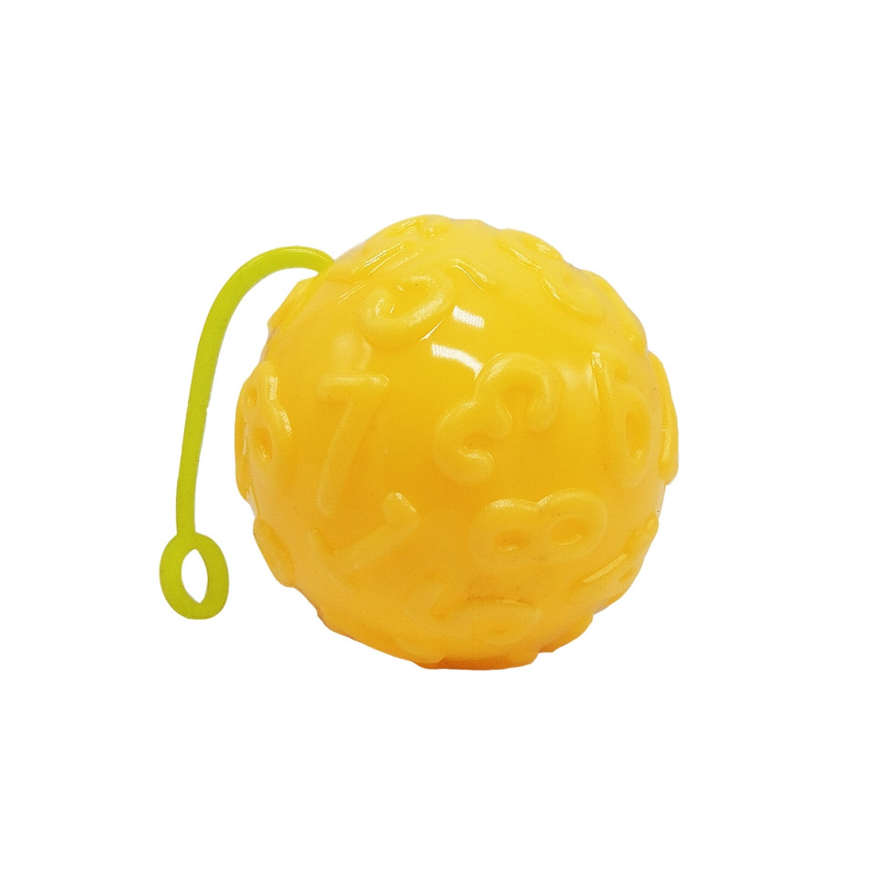 М'яч дитячий Bambi MS 4286(Yellow) 7,5 см, текстурний, пискавка, мерехтить