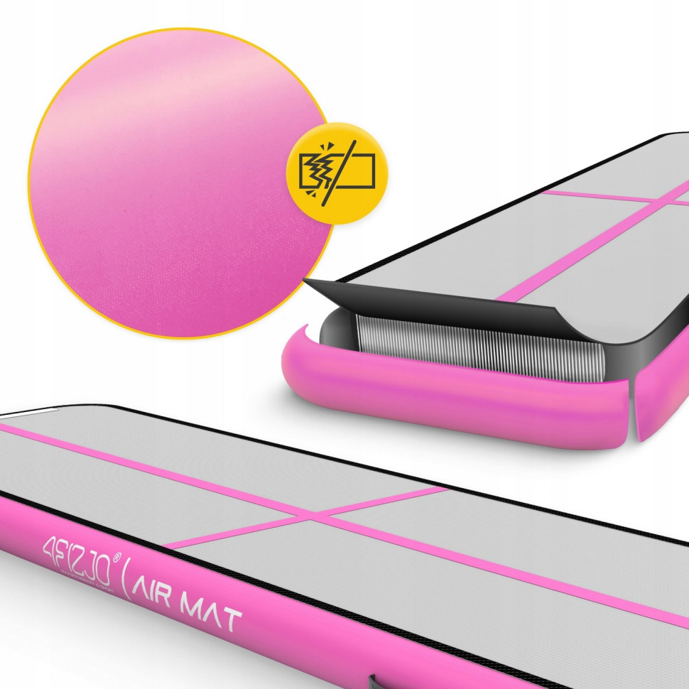Мат надувной гимнастический  Air Track Mat 4FIZJO P-5907739311788, 400 x 100 x 15 см, White/Pink