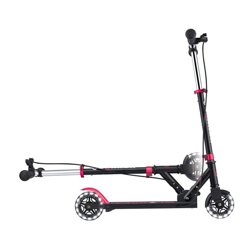 Самокат двоколісний FLOW ELEMENT JUNIOR LIGHTS GLOBBER 729-110 чорно-рожевий