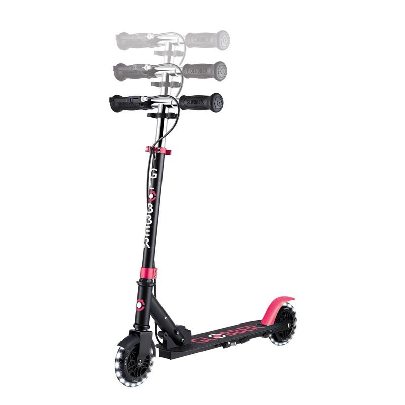 Самокат двоколісний FLOW ELEMENT JUNIOR LIGHTS GLOBBER 729-110 чорно-рожевий