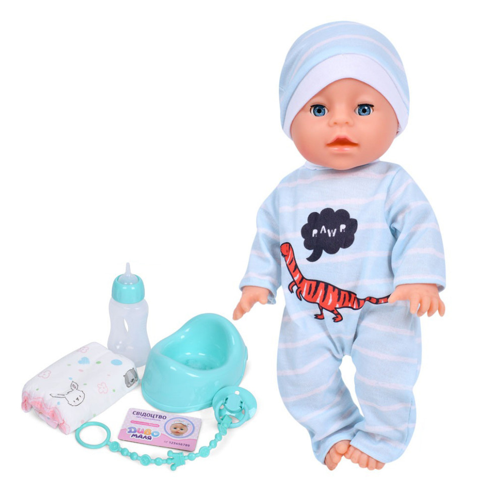 Детская игрушка Пупс Bambi YL2435A-2 33 см, пьет, звуковые эффекты, аксессуары в наборе