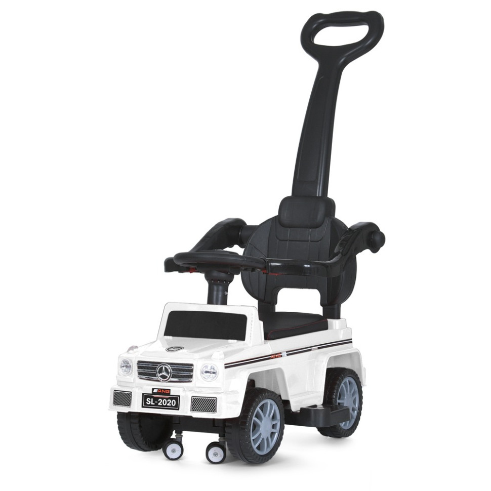 Дитяча каталка-толокар Bambi Racer M 5046L-1 білий, з батьківською ручкою