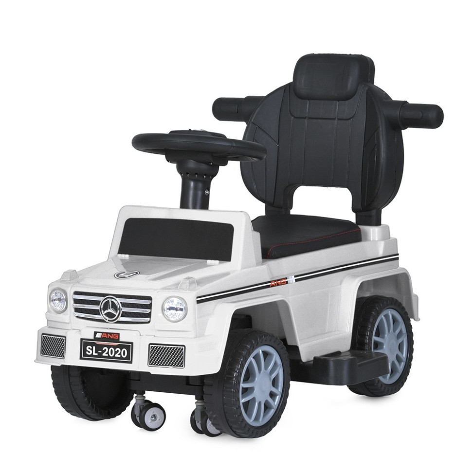 Дитяча каталка-толокар Bambi Racer M 5046L-1 білий, з батьківською ручкою