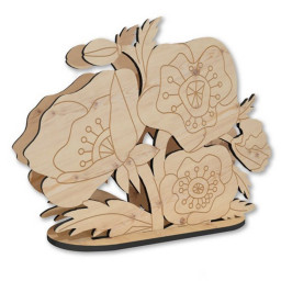 Деревянная салфетница для декорирования "Маки" Fabrika Decoru FDPO-302