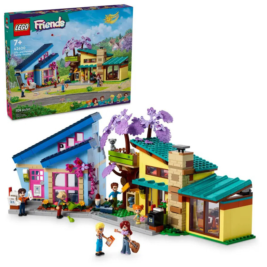 Конструктор LEGO Friends Родинні будинки Оллі й Пейслі 42620, 1126 деталей 