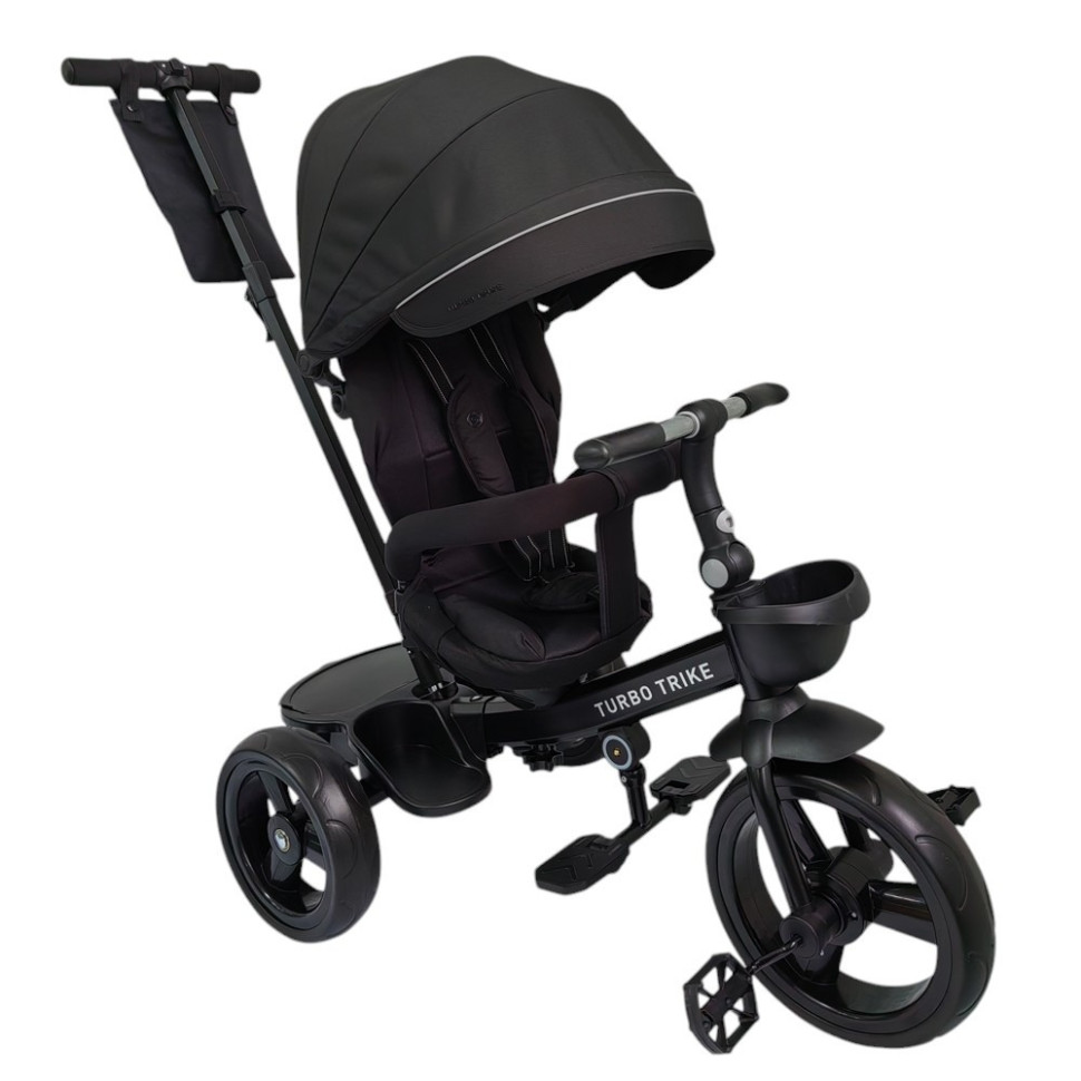 Велосипед дитячий триколісний Turbo Trike MT 1001-1 Elegant Black з батьківською ручкою