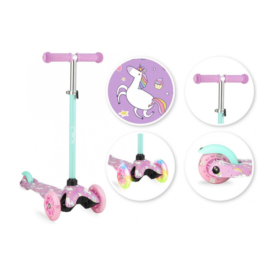 Самокат триколісний WEENDY MoMi HULA00006 purple unicorns