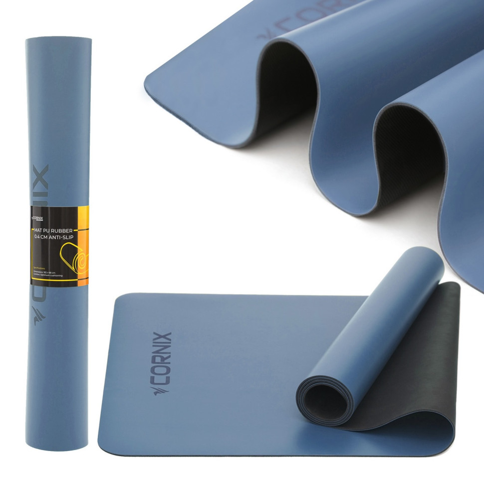 Килимок спортивний для йоги та фітнесу Cornix XR-0319 Blue 183 x 68 x 0.4 см