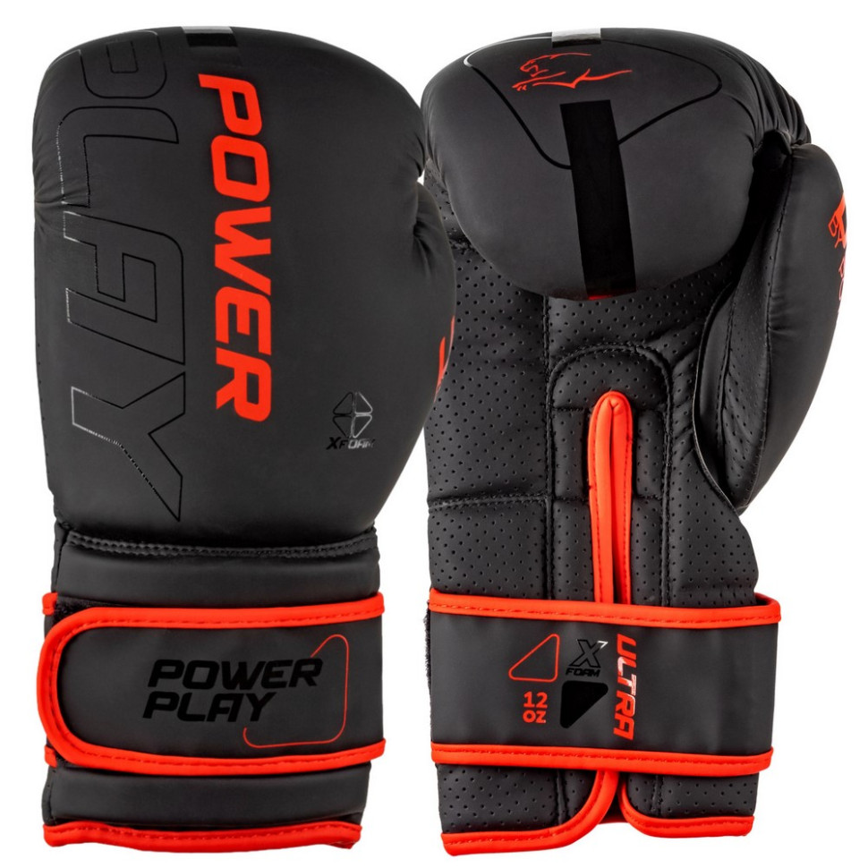 Боксерські рукавиці 3024 Ultra Mat PowerPlay PP_3024_16oz_Bl/Red, розмір 16 унцій