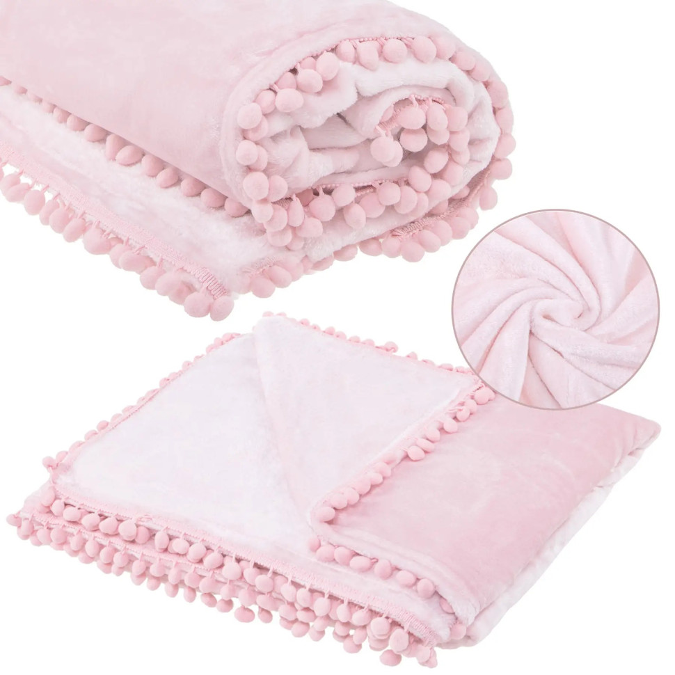 Плед-покрывало Extra Soft Springos HA7087 розовый 200x220 см.