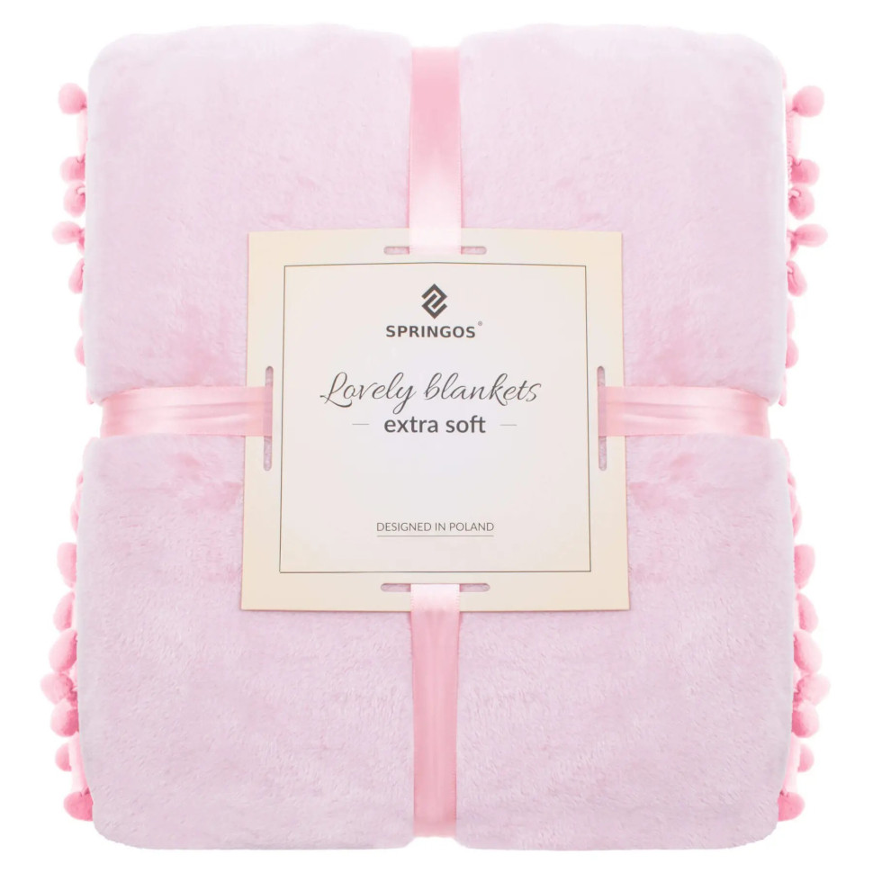 Плед-покрывало Extra Soft Springos HA7087 розовый 200x220 см.