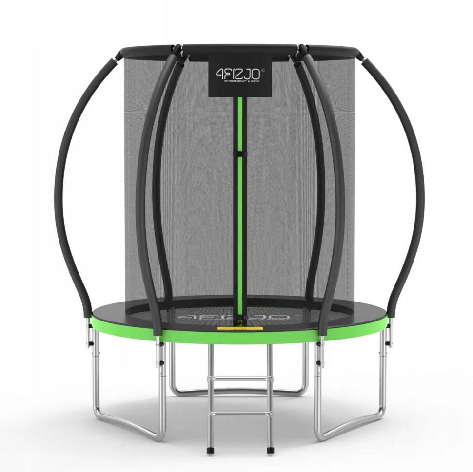 Батут с внутренней сеткой Premium 4FIZJO 4FJ0602, 6FT 183 см, Black/Green