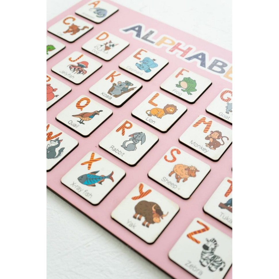 Дерев'яна абетка-вкладиш англійська