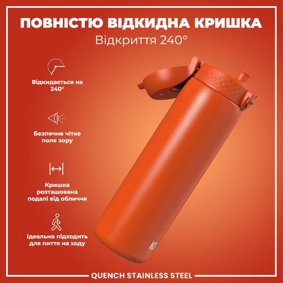 Пляшка для води металева Stainless Steel ION8 I8SS1000HORG 1200 мл, Hearty Orange