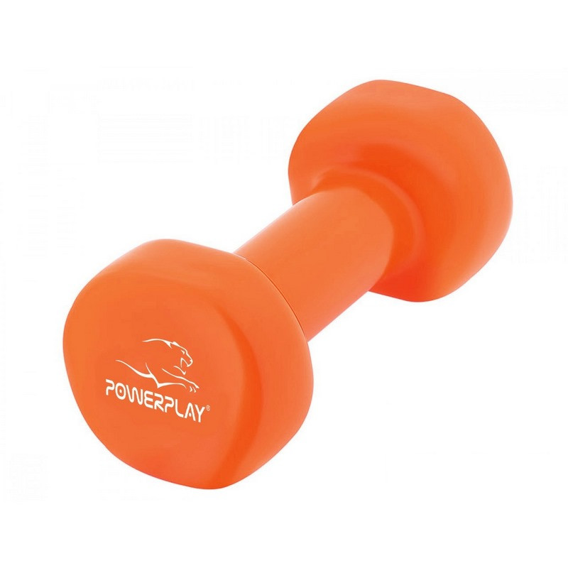 Гантель вінілова PowerPlay PP_4103_1kg, Помаранчева 1 кг