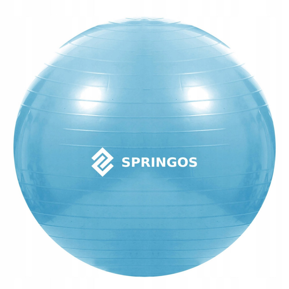 М'яч для фітнесу Anti-Burst Springos FB0006 Sky Blue 55 см