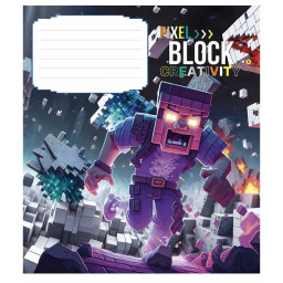 Зошит учнівський "Pixel Block" Школярик 012-3407K-2 в клітинку, 12 аркушів