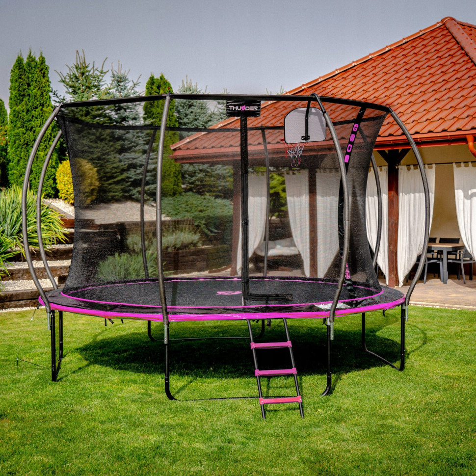 Батут с внутренней сеткой Thunder INSIDE-ULTRA-16FT-PINK Black/Pink 490 см 