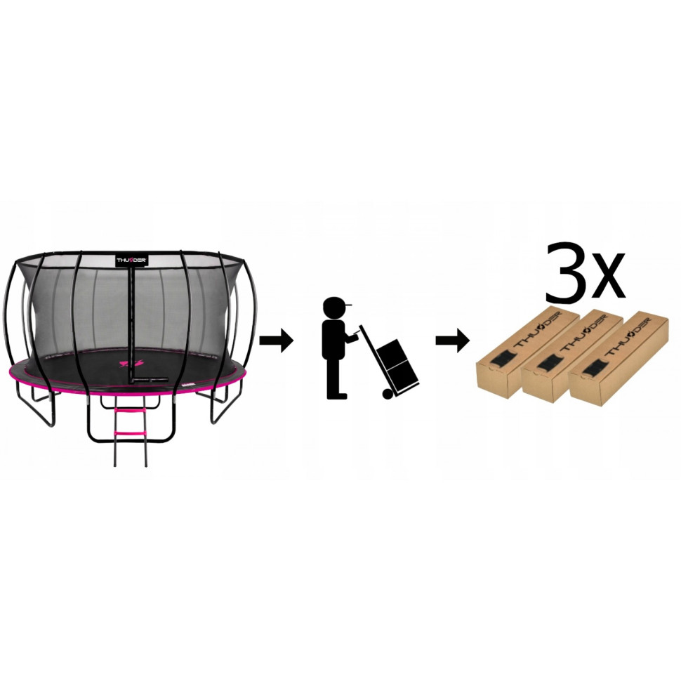 Батут с внутренней сеткой Thunder INSIDE-ULTRA-16FT-PINK Black/Pink 490 см 