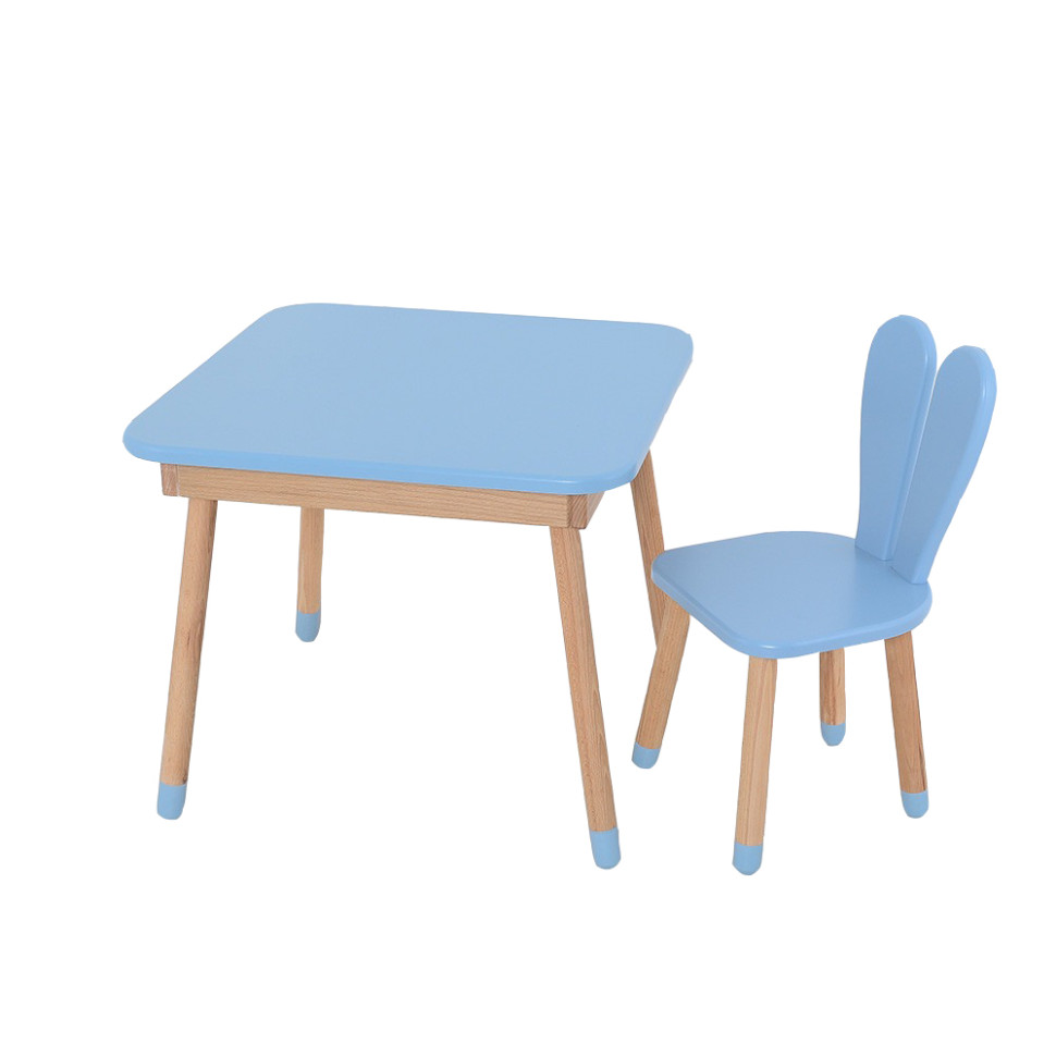 Столик зі стільчиком Bambi 04-027BLAKYTN-TABLE зайчик, пастельно синій