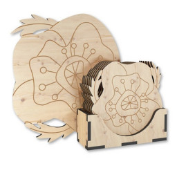 Деревянная подставка под горячее "Маки" Fabrika Decoru FDPO-303