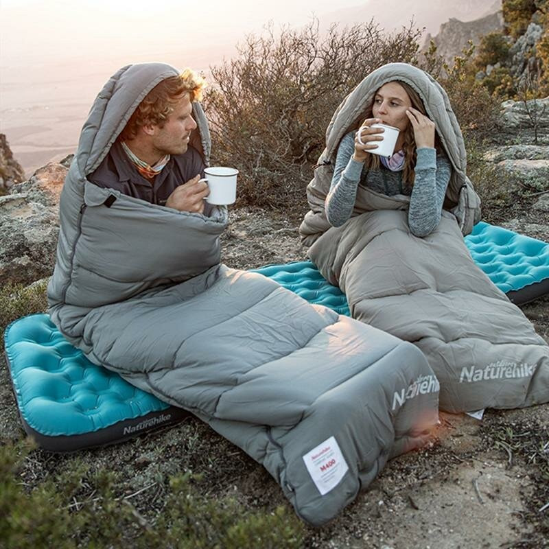 Спальник з капюшоном M400 NH20MSD02 Naturehike 6927595748138-L, (1°C), лівий, сірий