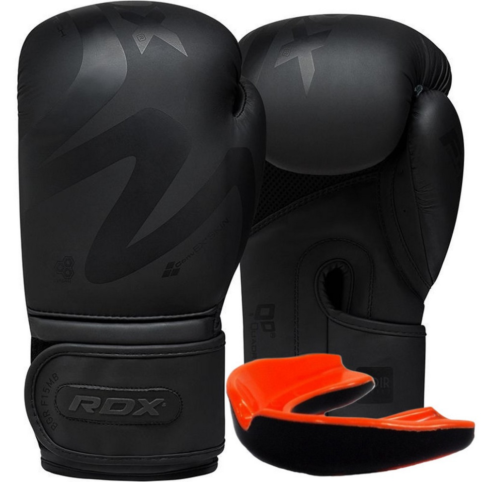Боксерские перчатки F15 Noir Matte RDX Inc Limited BGR-F15MB-12oz, Black 12 унций (капа в комплекте)
