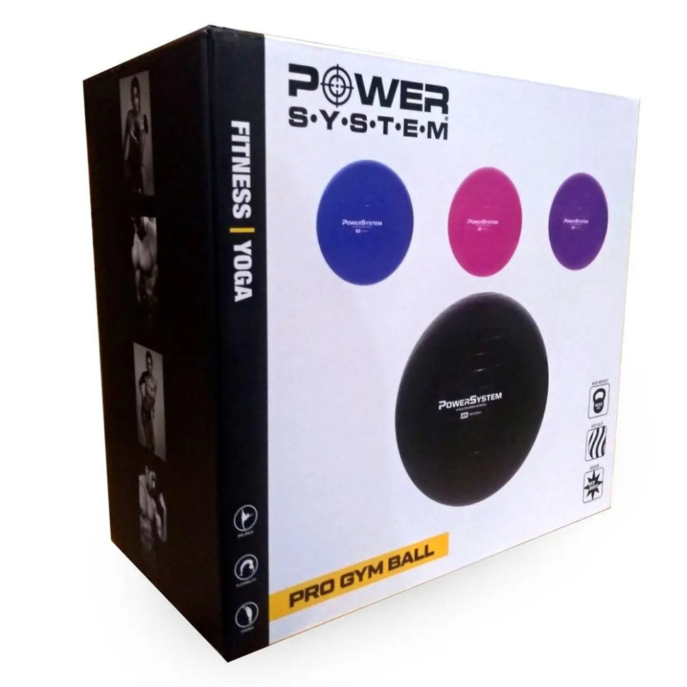 Мяч для фитнеса и гимнастики Power System 4013BK-0, 75cm, Back